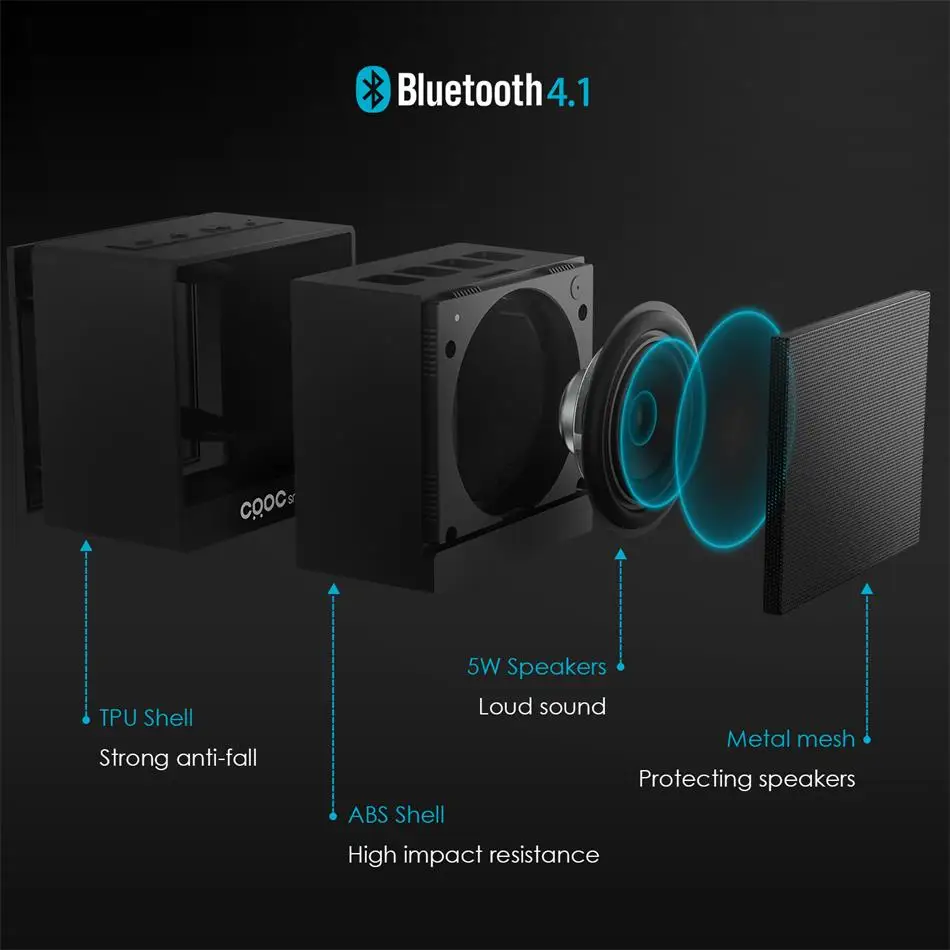 CRDC Портативный Bluetooth Динамик 5 Вт мини сабвуфер Super Bass стерео Открытый