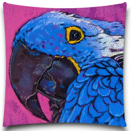 Серия масляной живописи попугая хлопок полиэстер 2D Печатный диван наволочка