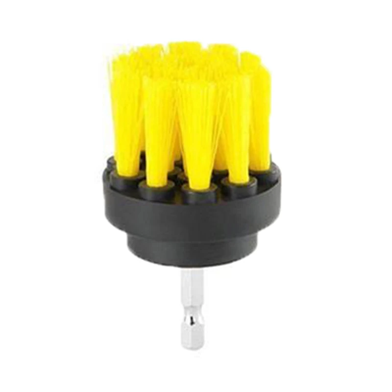 2 3.5 4 5 inch solid hollow Drill Power Scrub Clean Brush For Leather Plastic Wooden Furniture Cleaning Power Scrub, Yellow