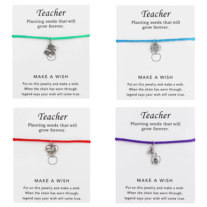 Подарок на День учителя браслет карта плетения Веревка Цепь Регулировка линейки