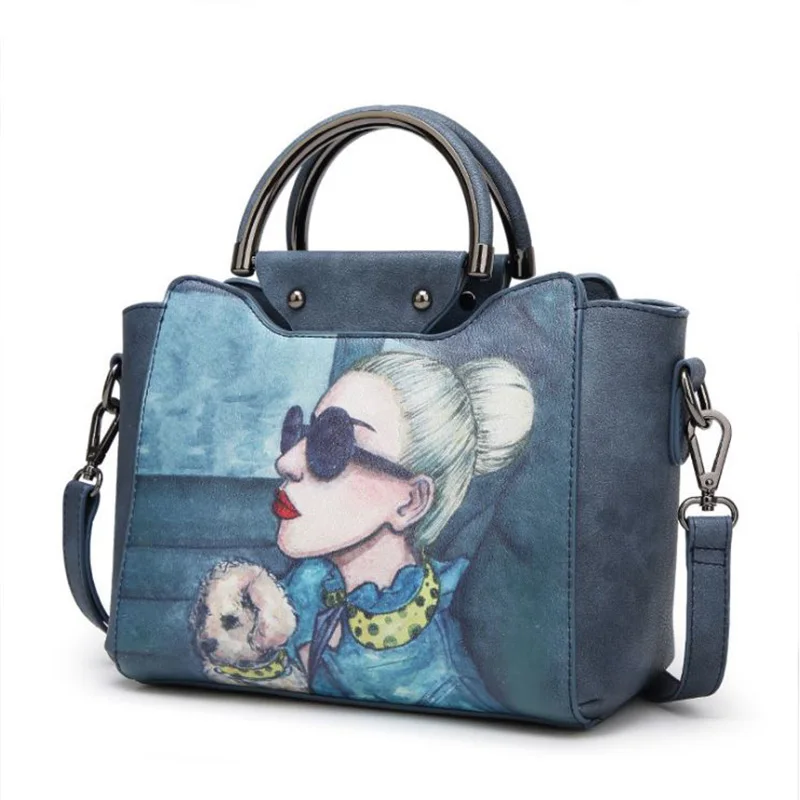 Женская сумка тоут из высококачественной искусственной кожи с принтом 2018|bolsa