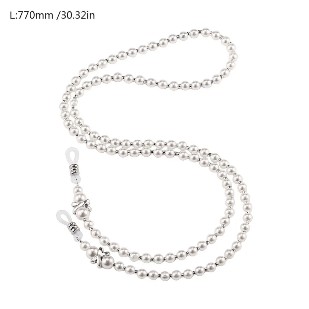 Новый Для женщин ручной работы элегантные акрил имитация жемчуга Eyewears Цепи