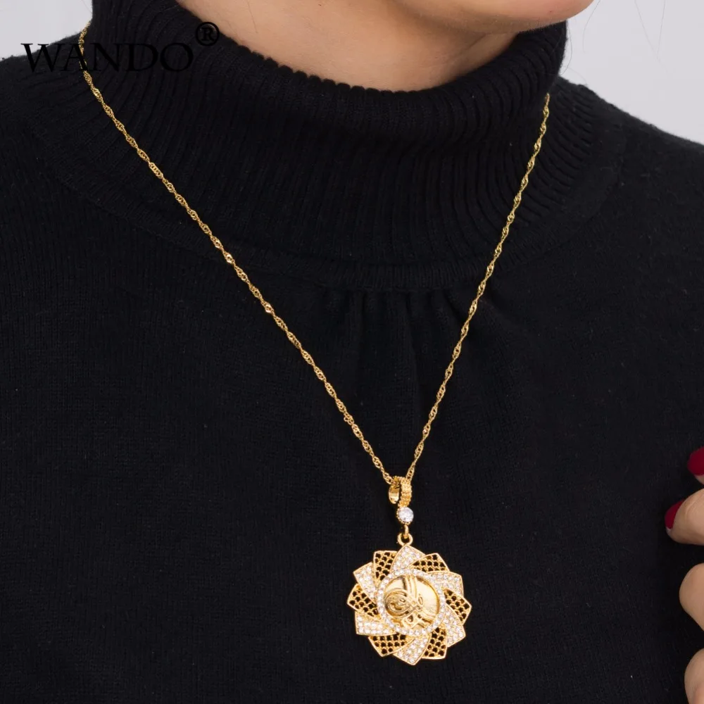 WANDO Новый Эфиопский ожерелье с подсолнухом и кулоны золото Цвет Jewelry в
