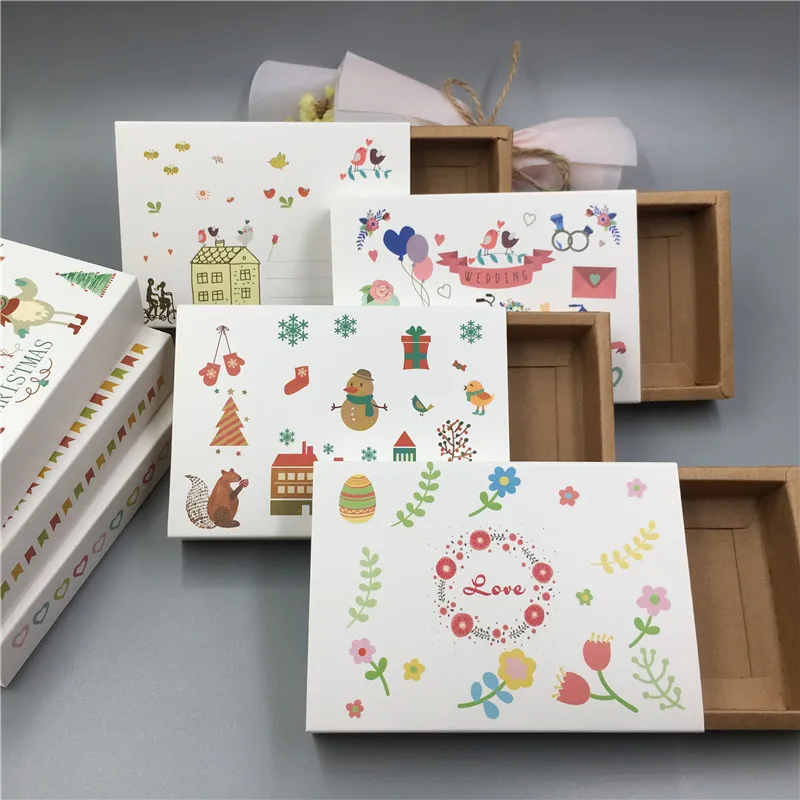 Горячая продажа 8pcs3 0 шт./лот крафт/белый цвет печать Счастливого Рождества