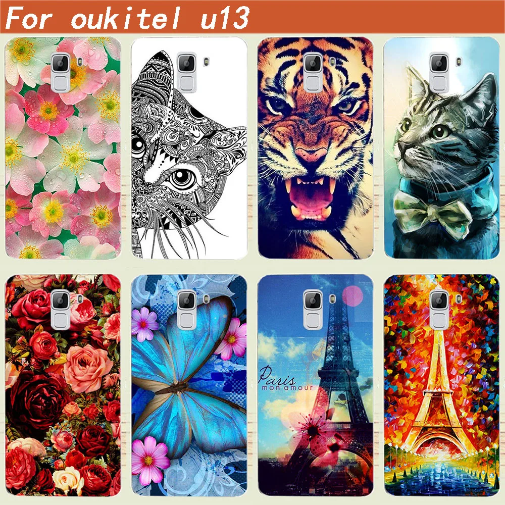 Для Oukitel U13 задняя крышка DIY Цветной цветок Животные башни печатных Дизайн Телефон