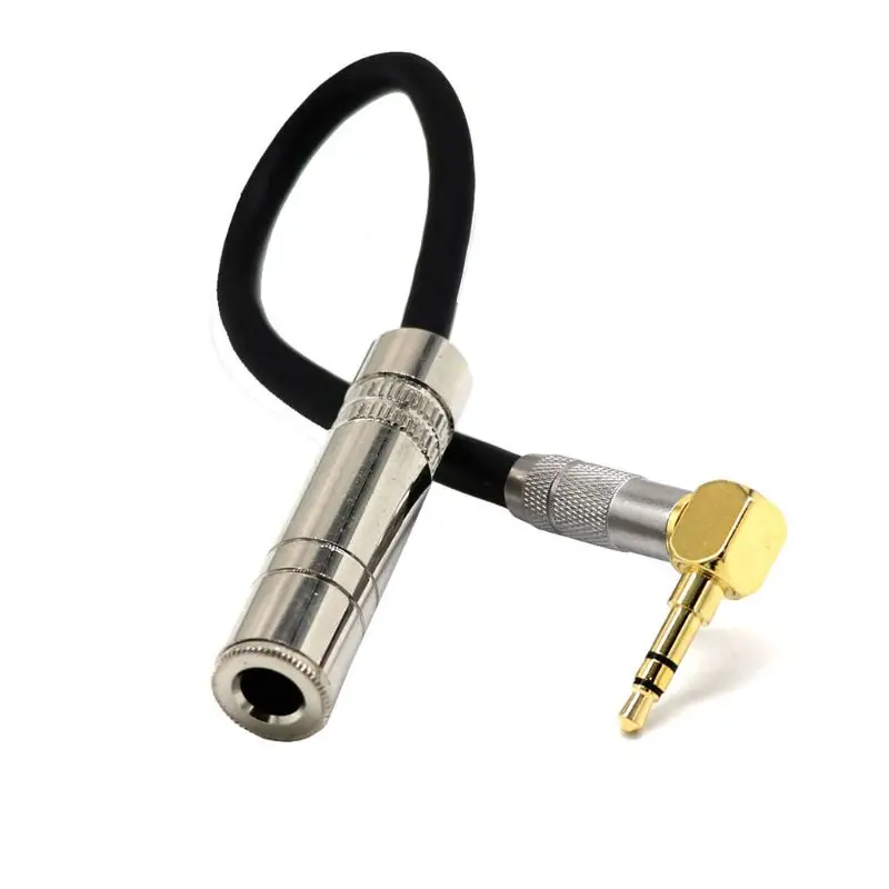 6 35 мм гнездо стерео 3 5 штекер Jack Hifi Mic аудио удлинитель короткий 90 градусов