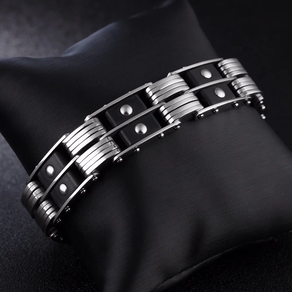 Новые европейские тенденции моды Titanium стали модные мужские браслет аксессуары