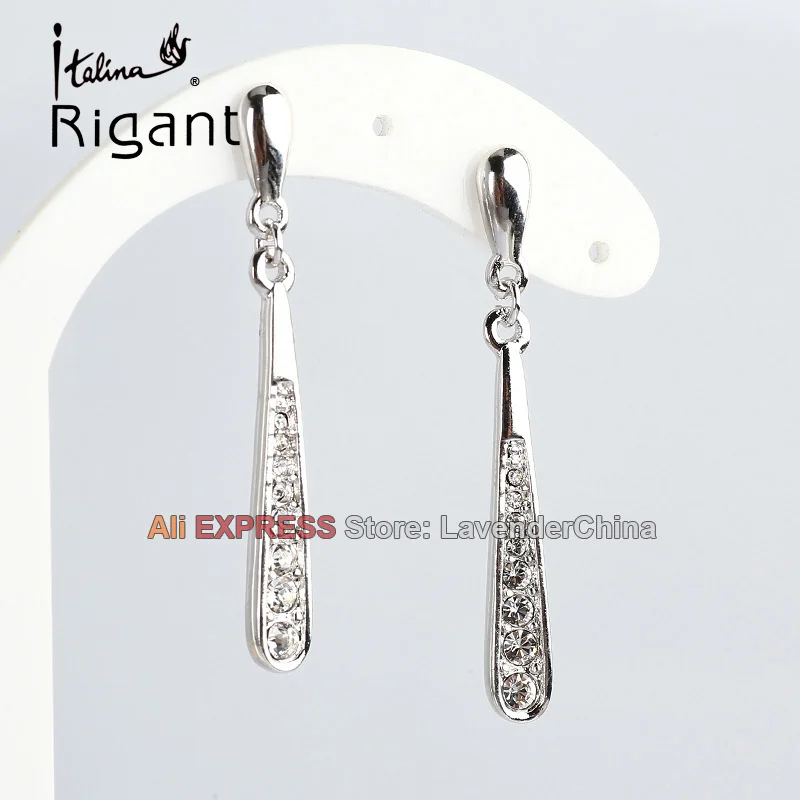 A1-e174 Italina Rigant Мода горный хрусталь капля Длинные висячие серьги 18kgp кристалл |