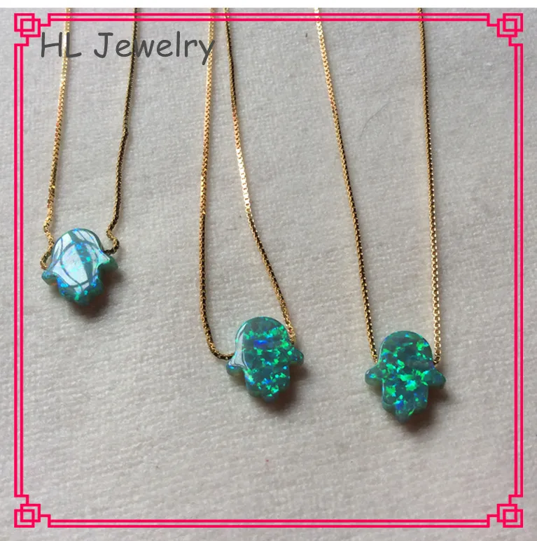 Ожерелье с опалом Хамса 30 шт./лот киви зеленое 11*13 мм ожерелье опаловой цепочкой