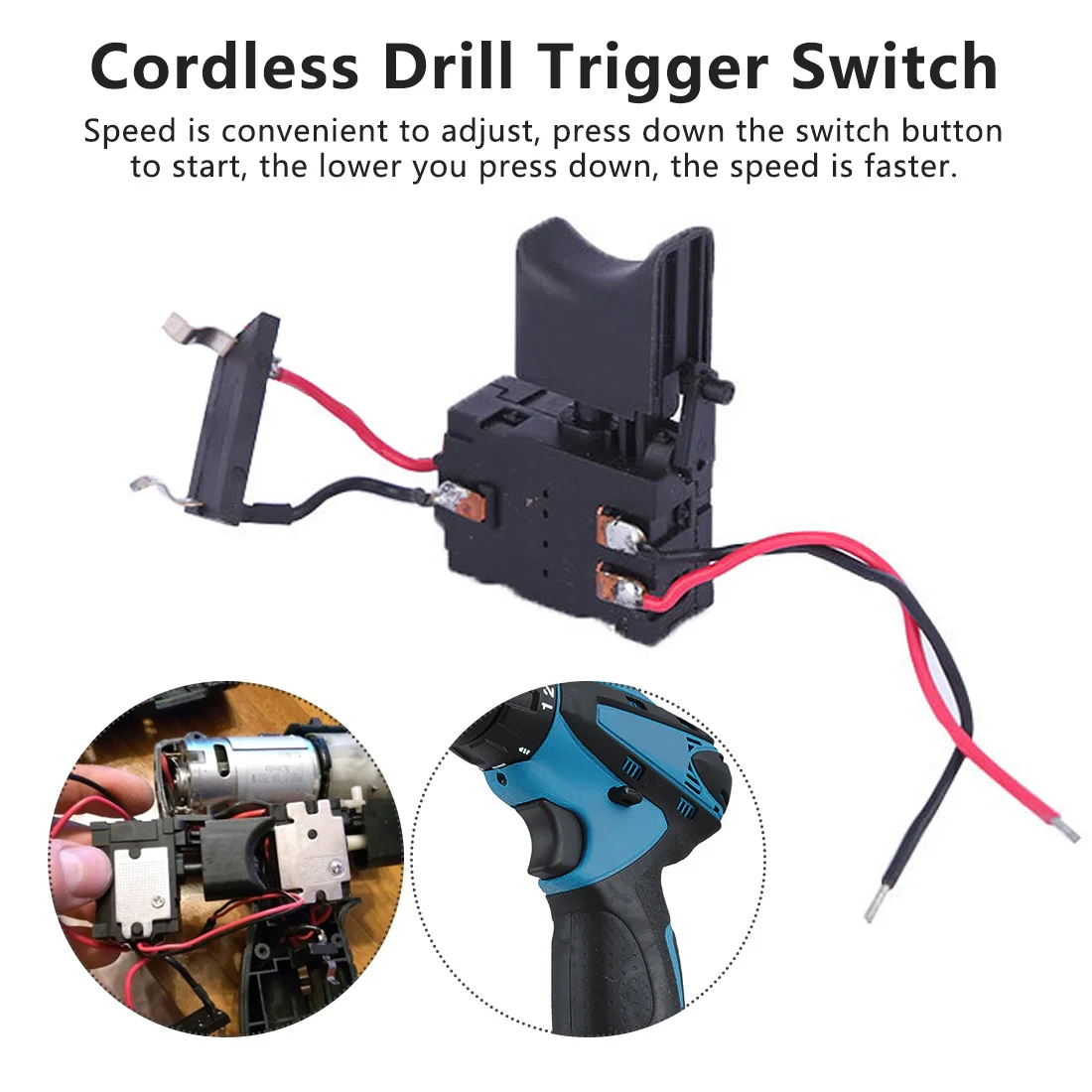 Переключатель с регулируемой скоростью для электрической дрели 250 в перем.