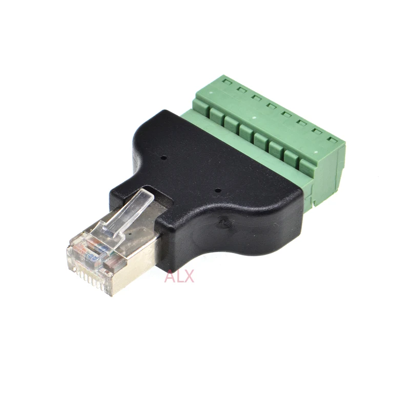 RJ45 Ethernet штекер на 8 PIN винтовой терминал конвертер разъем адаптер для cctv
