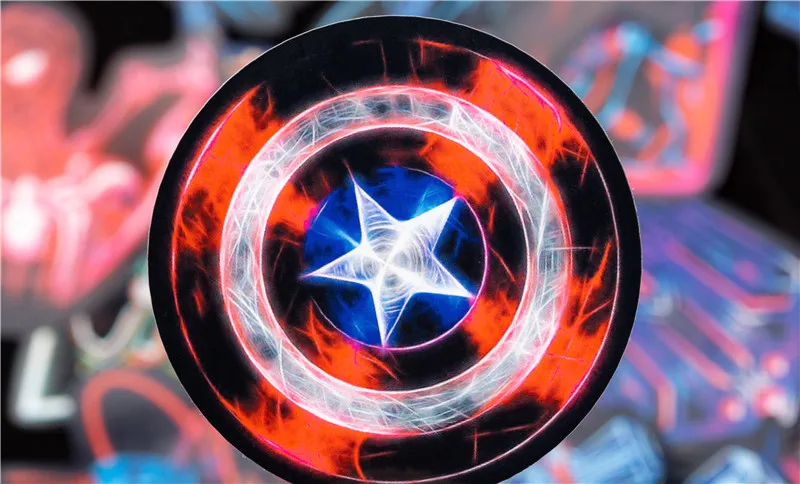 30 шт. неоновые Marvel Мстители супер наклейки герои наборы для ноутбука холодильник телефон гитара супер наклейки герои упаковка