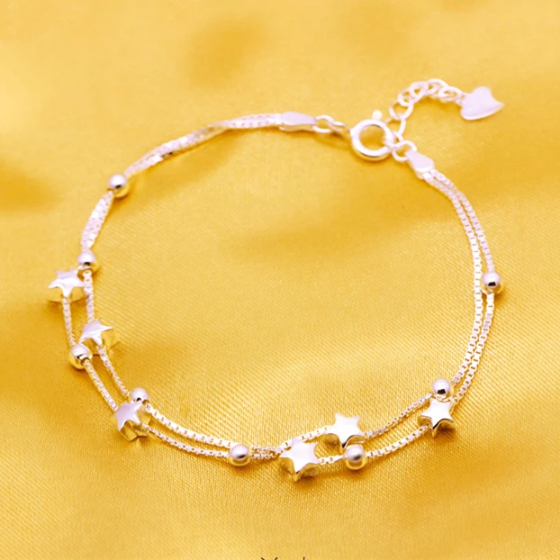 MIESTILO повседневные двойные пряди шармы со звездами браслеты из стерлингового