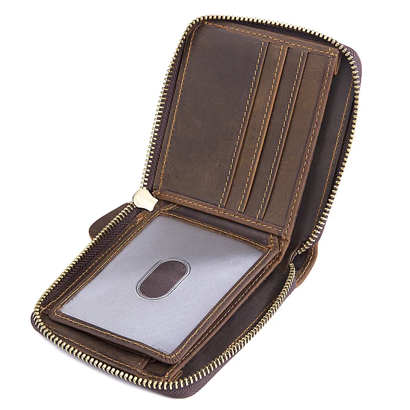 Augus Новое поступление натуральная кожа коричневый цвет модный кошелек ID