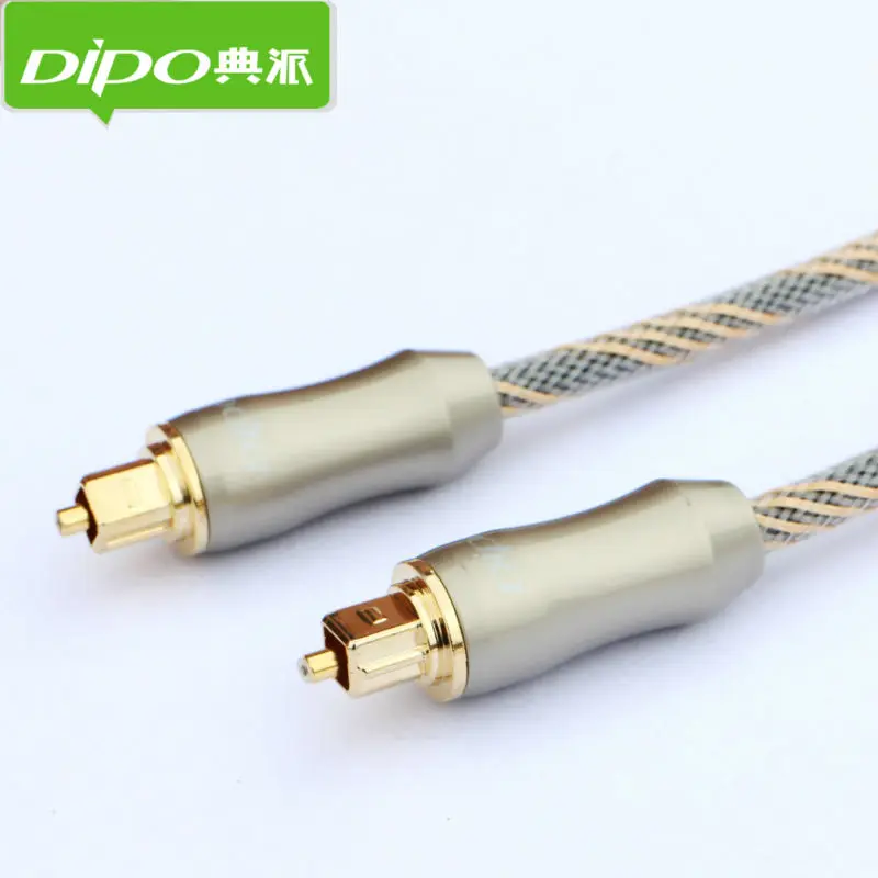 DIPO Цифровой оптический аудио кабель Toslink ТВ SPDIF выход к акустике золотой разъем 1 м