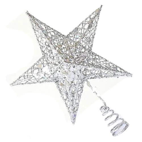 Silver 25cm Горячая макушка для новогодней елки тройники Рождественский Декор, Орнамент Дерево Topstar украшения Блестящий фестиваль декоративные(15 см золото - Цвет: Silver 25cm