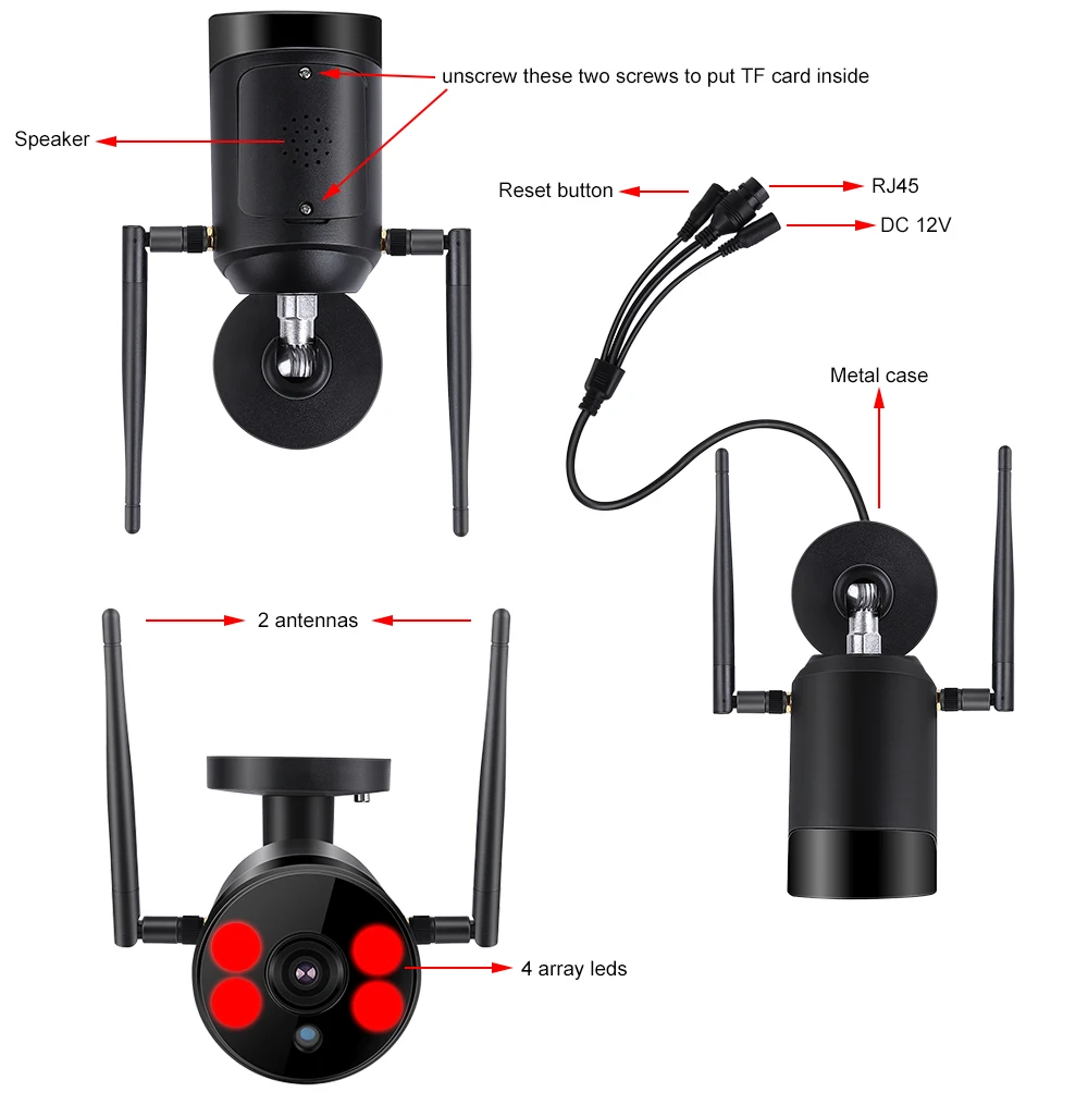 USAFEQLO 1080P два способа аудио записи Проводная Wifi камера водонепроницаемая ночное