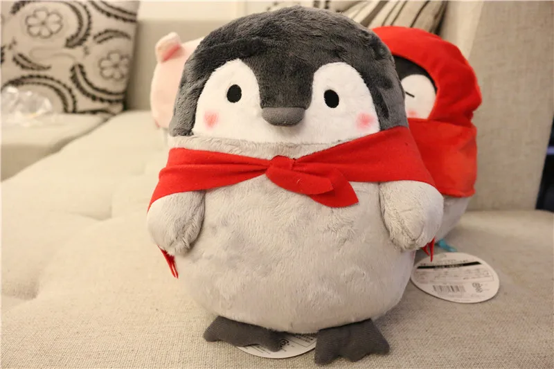 1 шт. японские Kawaii мягкие игрушки положительный энергетический пингвин плюшевые куклы маленькая девочка кролик шляпа игрушечный пингвин куклы 25 см
