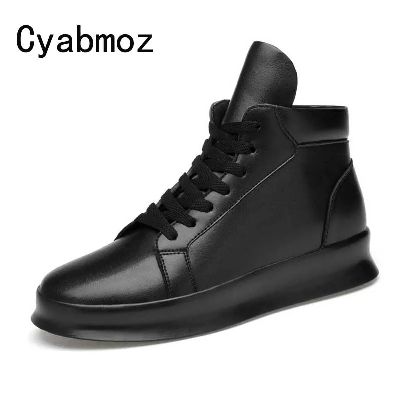 Мужские кроссовки на платформе Cyabmoz повседневные из спилка с высоким верхом и
