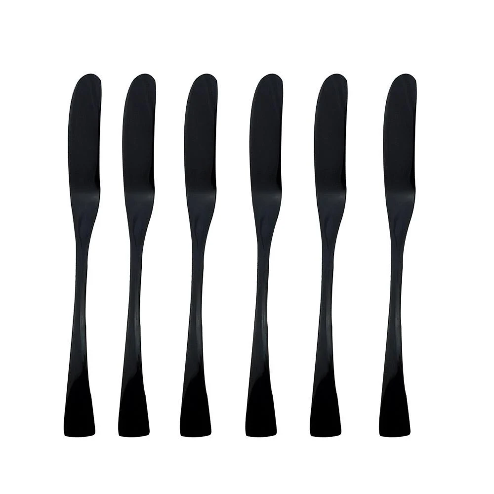 6 шт. черный разбрасыватель ножей из нержавеющей стали для масла столовые приборы