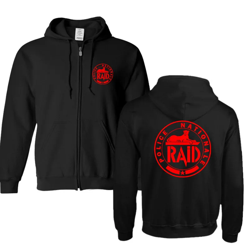 

2018 Free Shipping winter men black France French Forces Unit GIGN Raid BRI sweatshirt brand cotton Special Elite Police hoodies