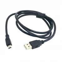 200pcs/ lots 1.5M 5ft USB 2.0 Male to Mini B 5pin Male Hard Disk Camera Cable with Ferrite core , Free shipping