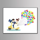 Свадебная вечеринка, любимая велосипедная книга для сбора подписей гостей, подарок на день Святого Валентина, 50x70 см, Картина на холсте