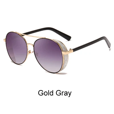 Gold Gray Ralferty, женские солнцезащитные очки, роскошный бренд,, UV400, негабаритные, круглые, солнцезащитные очки, женские, блестящие, солнцезащитные очки, ретро оттенки, R8962 - Цвет линз: Gold Gray