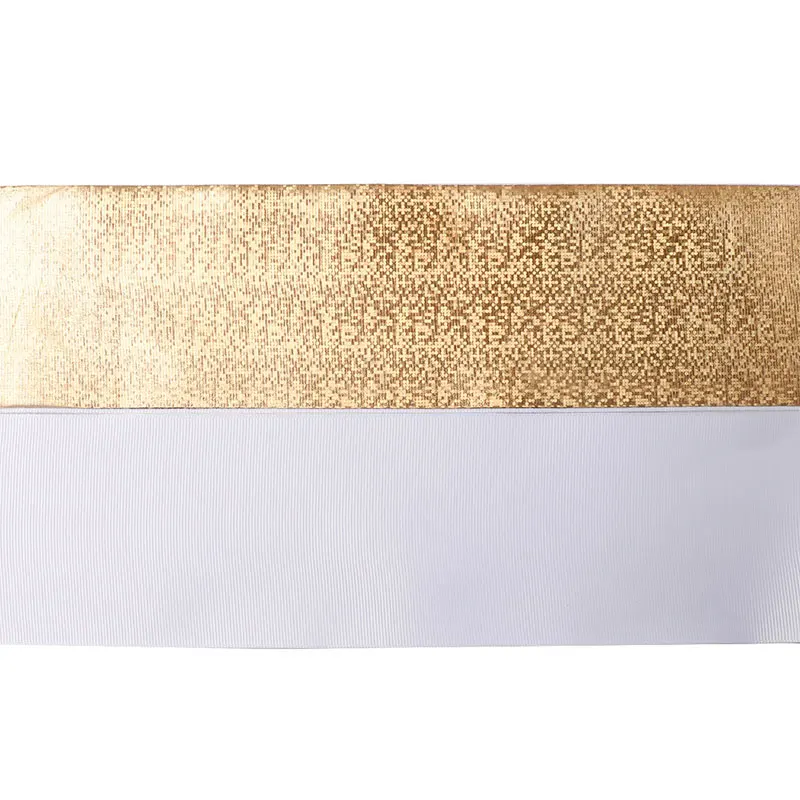 Лазерная Grosgrain лента ширина 75 мм одноцветная Золотая сделай сам бант для волос