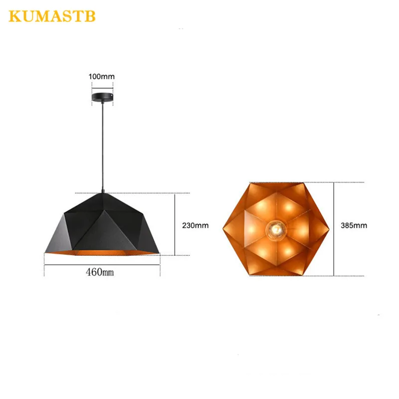 Лофт железная Пирамида абажур подвесной светильник современная столовая лампа
