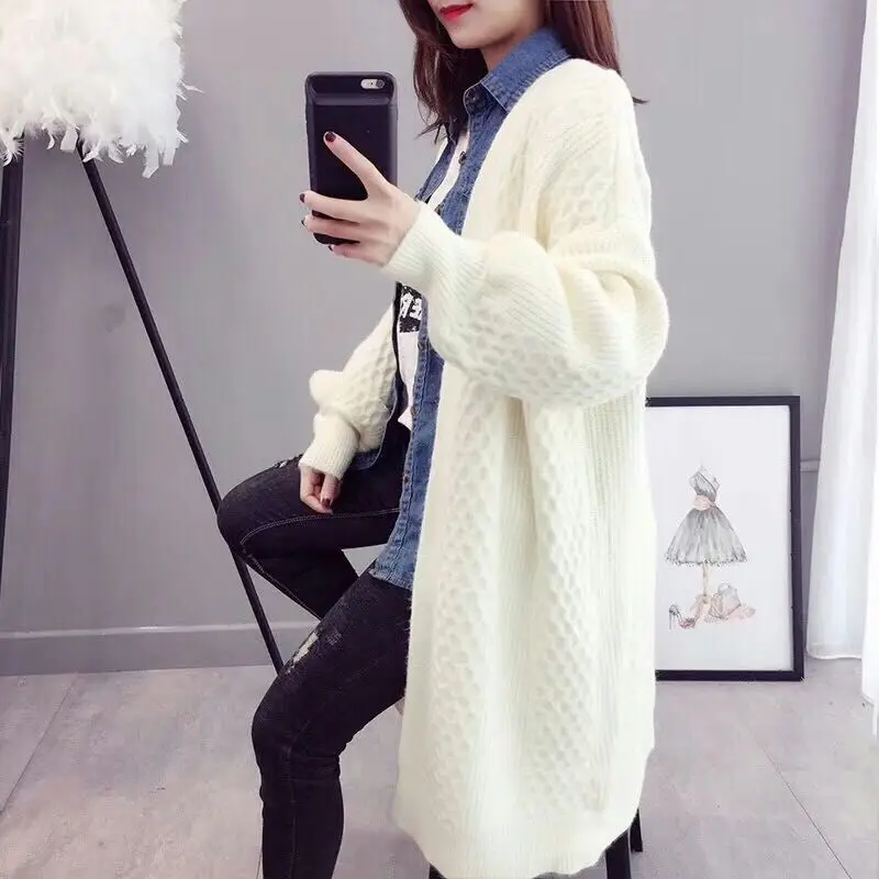 2019 Autumn Winter Fashion Women Long Sleeve loose knitting cardigan sweater Lady Knitted Female pull femme |