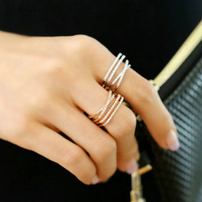 Новые уникальные открытые кольца розового/белого золота для женщин/девочек