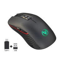 usb 2 4g wireless mouse type c mice rechargeable interface 7 buttons gaming mouse colorful light fast charging mause