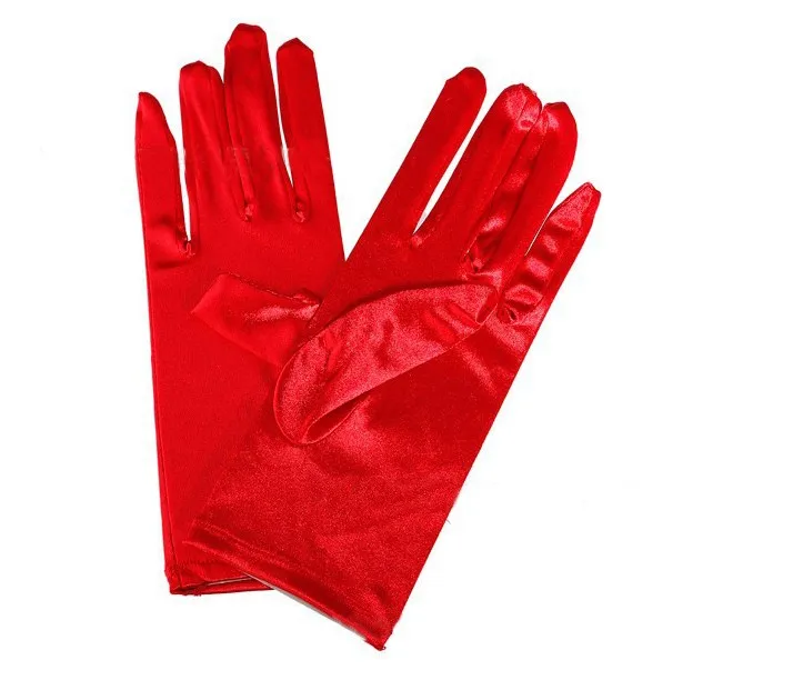 Multi Color Short Wrist Elegant White Ivory Red Black Bridal Gloves Wedding Gloves for Bride Gloves Fingers Wedding Accessories