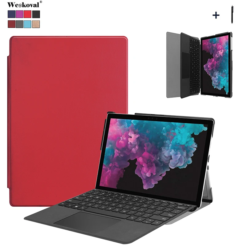 Чехол книжка из искусственной кожи для Microsoft Surface Pro 4 5 6|Чехлы планшетов и