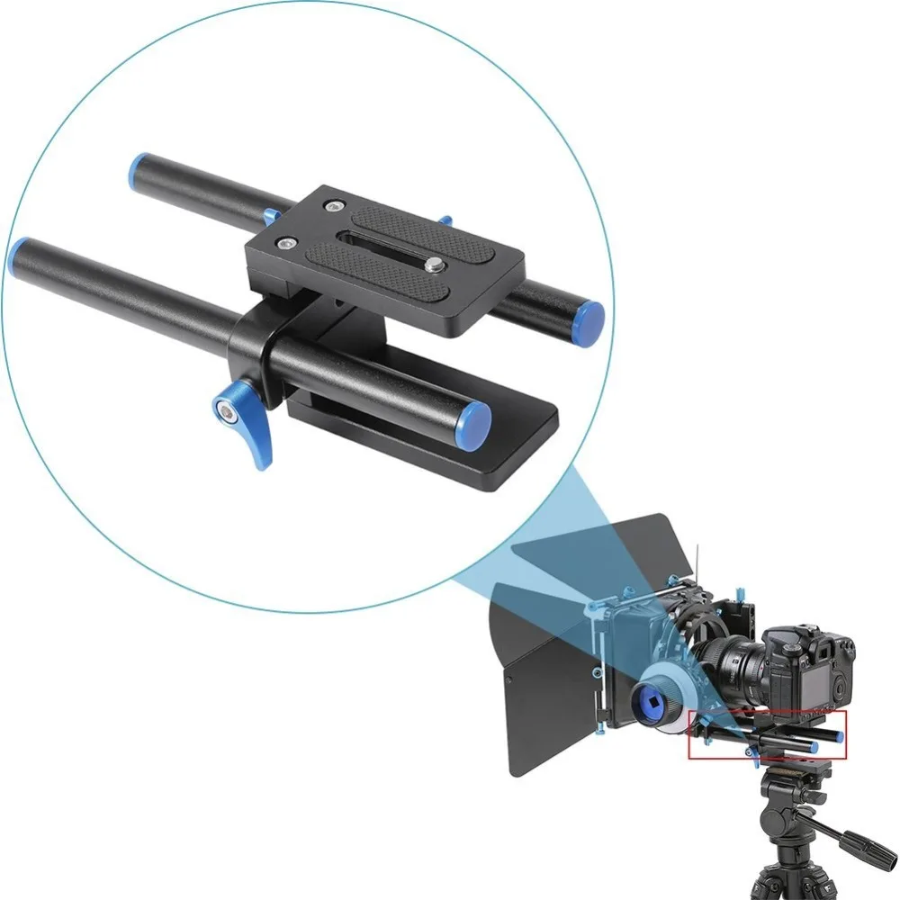 Neewer алюминиевый сплав DSLR рельс 15 мм стержень опорная пластина 1/4 &quotвинт