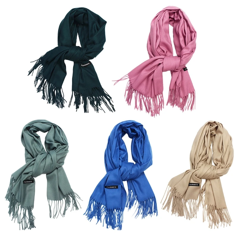 

Fashion Blend Cashmere Adults Tag Tassel Scarves Warm Winter Shawl For Men Women