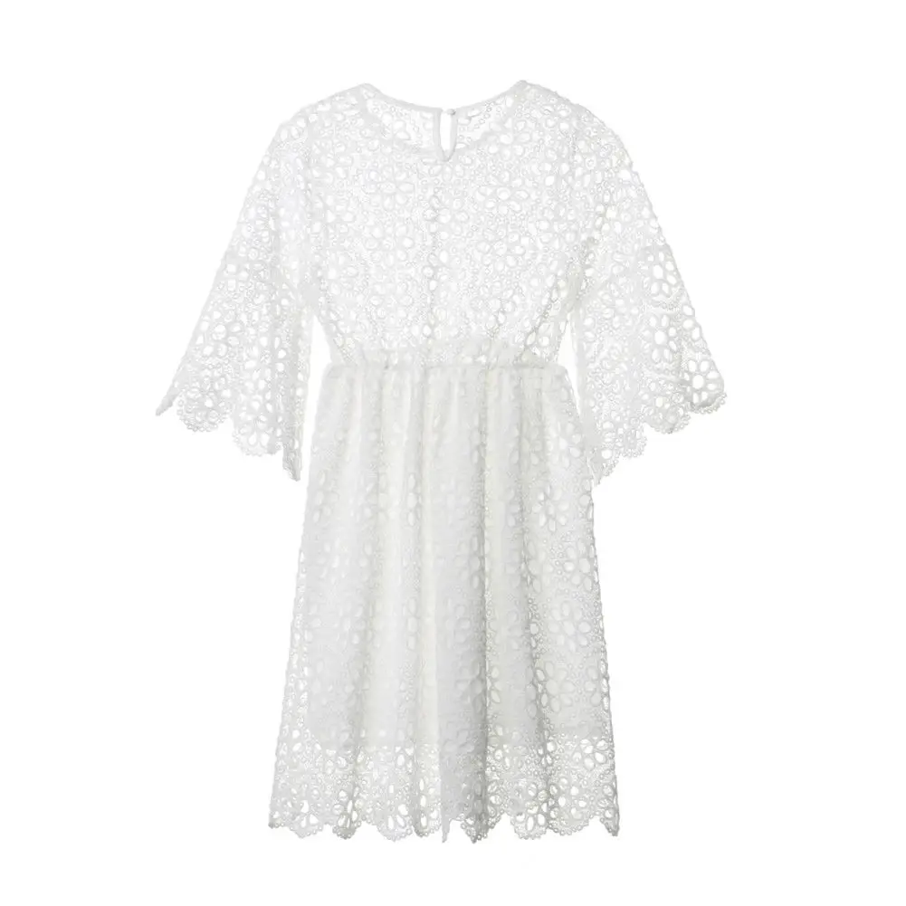 Модные одинаковые комплекты для семьи платья мамы и дочки кружевное платье с