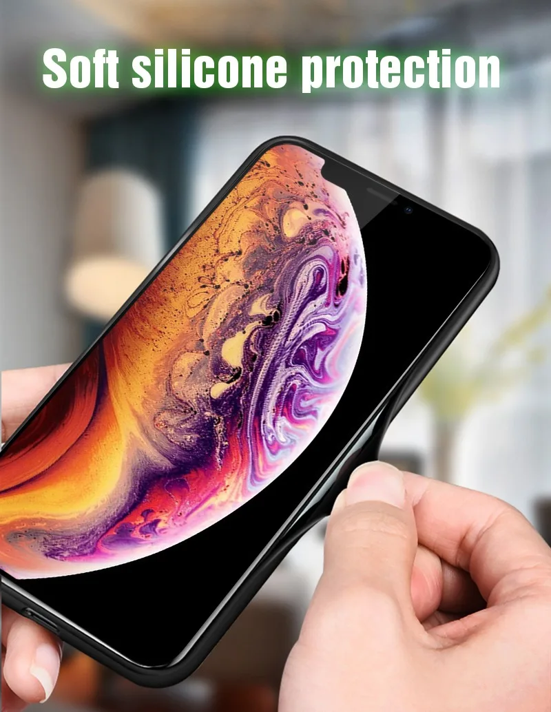 Роскошный светящийся чехол TOMKAS для iPhone X Xs Max Xr, стеклянный чехол для телефона, силиконовый чехол для iPhone 7, 8 Plus, чехол s для iPhone 6 S, 6s