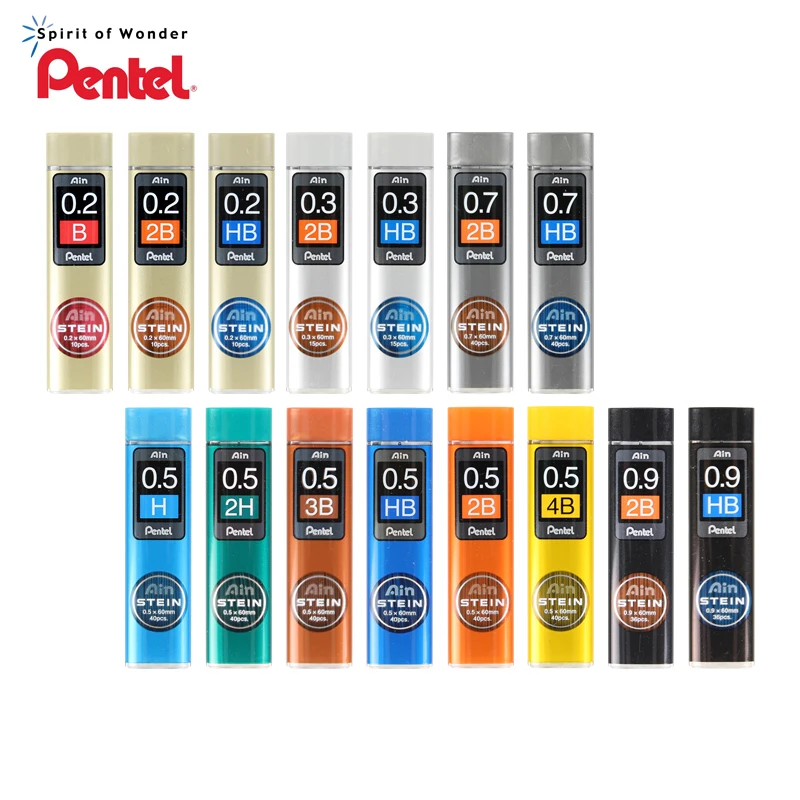 

No Break! Pentel Pencil Lead Refill Stein Enhanced Silica 0.2 0.3 0.5 0.7 0.9*60 mm Mechanical Pencil Writing Supplies 2018