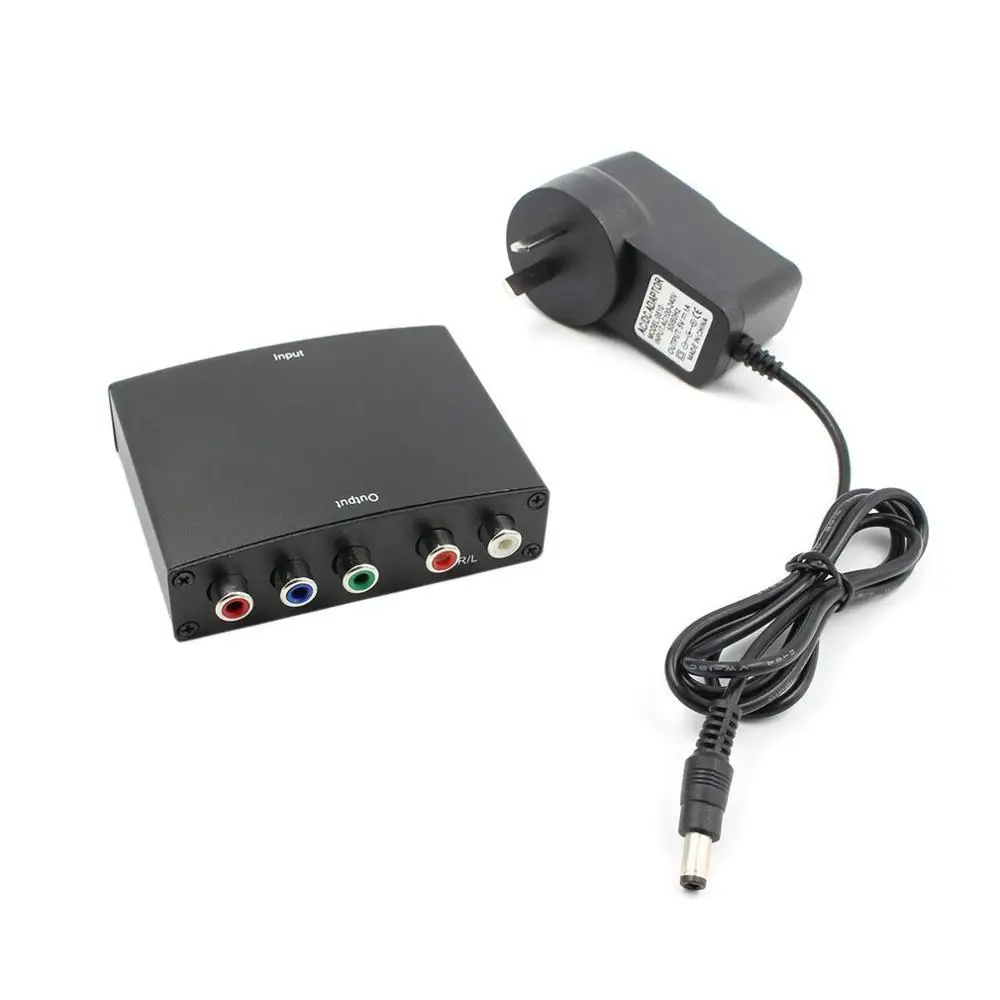 AU Plug 1080P HDMI RGB К YPbPr компонентный кабель RGB видео разговорный+ R/L аудио адаптер преобразователь усилителя с адаптером питания - Цвет: AU Plug