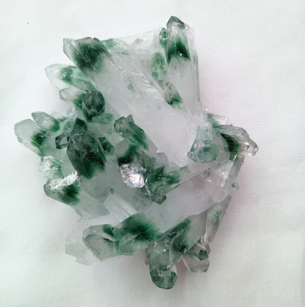 

129g beautiful specter quartz crystal cluster natural green ghost crystal Stone cluster reiki healing