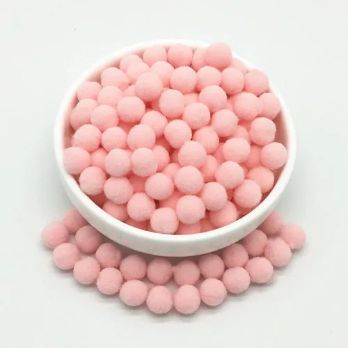 10mm 03Light pink Светло-розовый белый розовый помпон меховые шары DIY мягкие помпоны ремесленные помпоны Свадебный декор клей на ткани аксессуары 8 мм до 30 мм 20 г - Цвет: 10mm 03Light pink