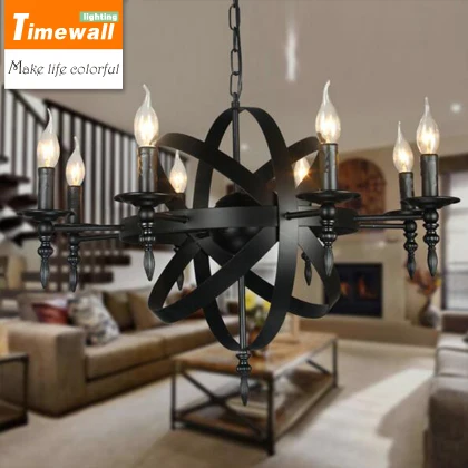 2016 светильник Lamparas Американский промышленный ветер ретро железная люстра