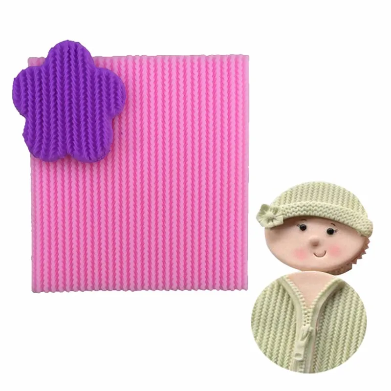 Силиконовые формы DIY Иглы Вязание Шерсть текстура кружева помадка торт