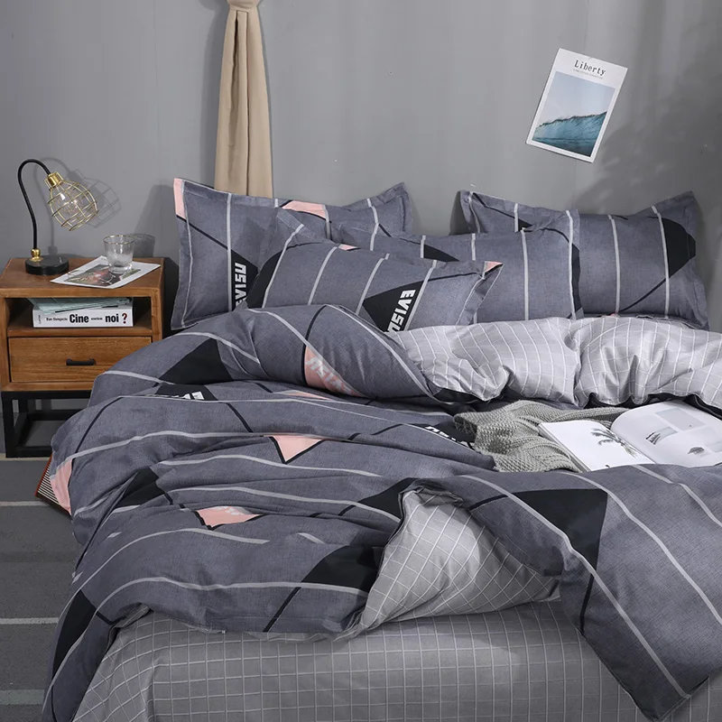 Polyester Cotton Pastoral Flower Cartoon Style Bedding Bed Linen Sheet Duvet Cover Pillowcase 4Pcs Sets/Queen Size | Дом и сад