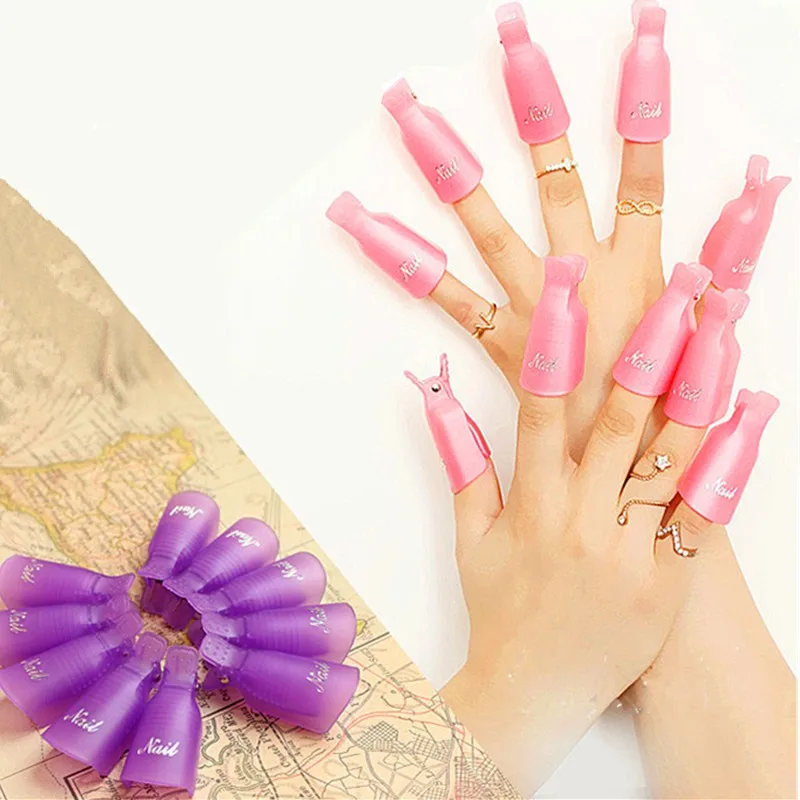 5 шт./компл. пластиковый дизайн ногтей замочить от колпачка клип средство для