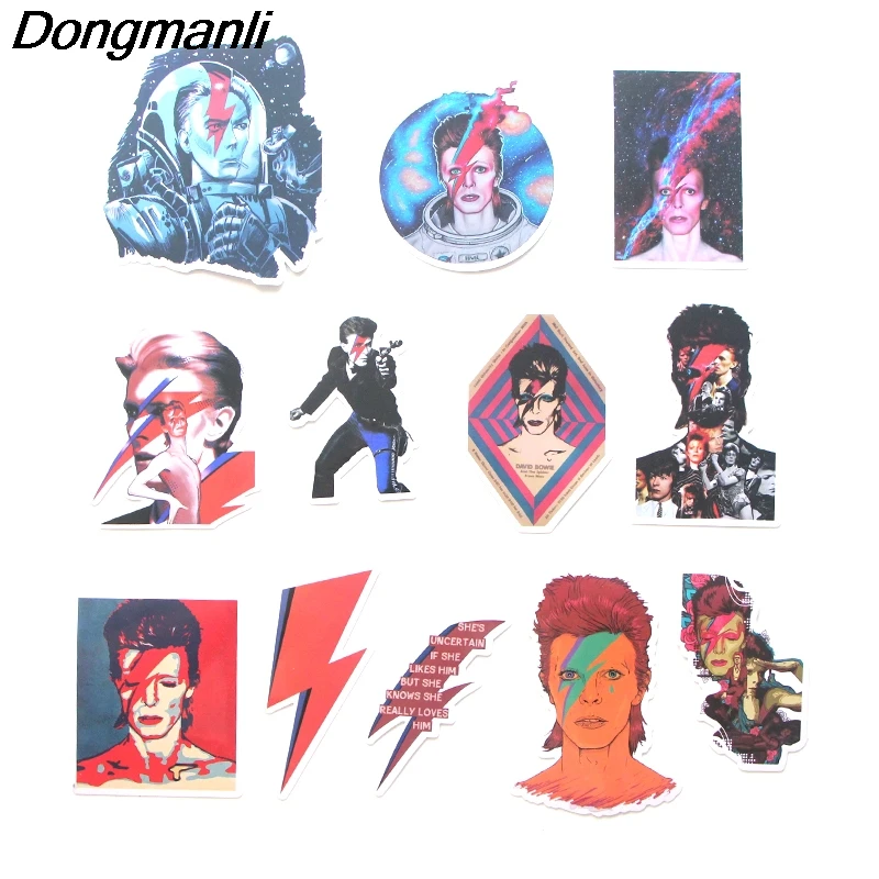 P3499 Dongmanli 12 шт./компл. David Bowie DIY граффити скейтборд ноутбук знак мотоциклетные Чемодан аксессуары