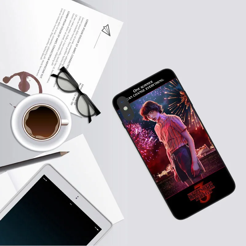 Чехол для телефона Stranger things season 3 мягкий черный чехол из ТПУ iPhone 11 11PRO MAX X 5 6 SPlus 7 8 Plus