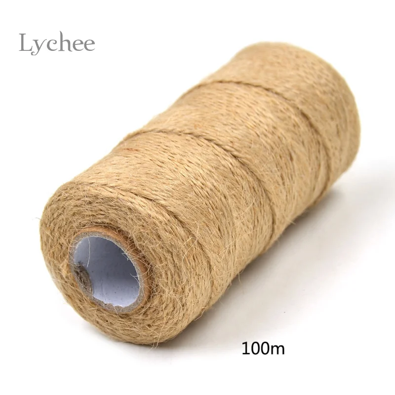 Шнур из натурального пенькового шпагата Lychee Life джутовая веревка для шитья одежды